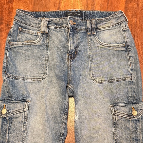 Women's Blue Cargo Jeans - Picture 8 of 12
